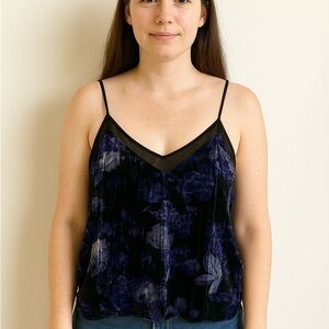 Lucky Brand Los Angeles CA velvet cami top, Size Small, NWT